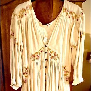 New Free People Cream Bohemian Dress